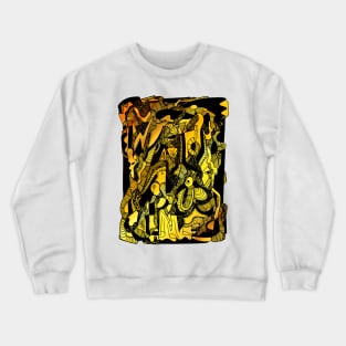 Gold Abstract Wave of Thoughts No 4 Crewneck Sweatshirt